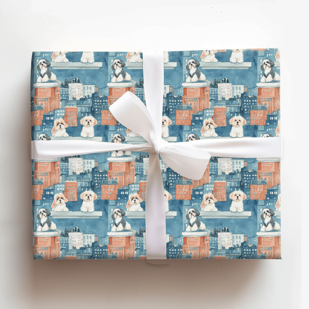 City with the Shih Tzu - Wrapping Paper - Aspen & Arlo