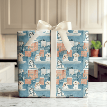 City with the Shih Tzu - Wrapping Paper - Aspen & Arlo