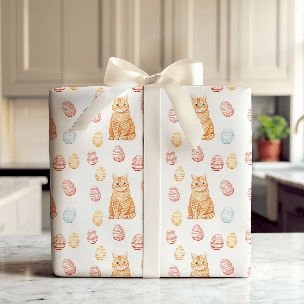 Easter Eggs with the Orange Tabby - Wrapping Paper - Aspen & Arlo