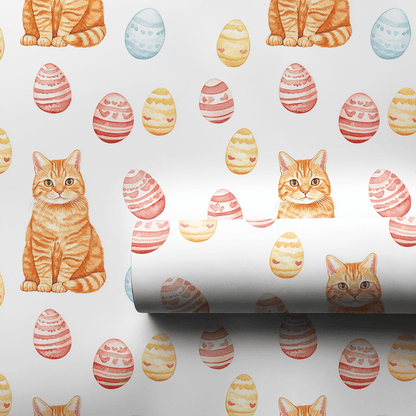 Easter Eggs with the Orange Tabby - Wrapping Paper - Aspen & Arlo