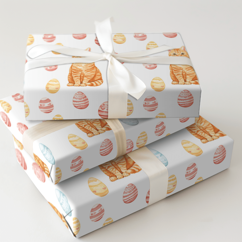 Easter Eggs with the Orange Tabby - Wrapping Paper - Aspen & Arlo
