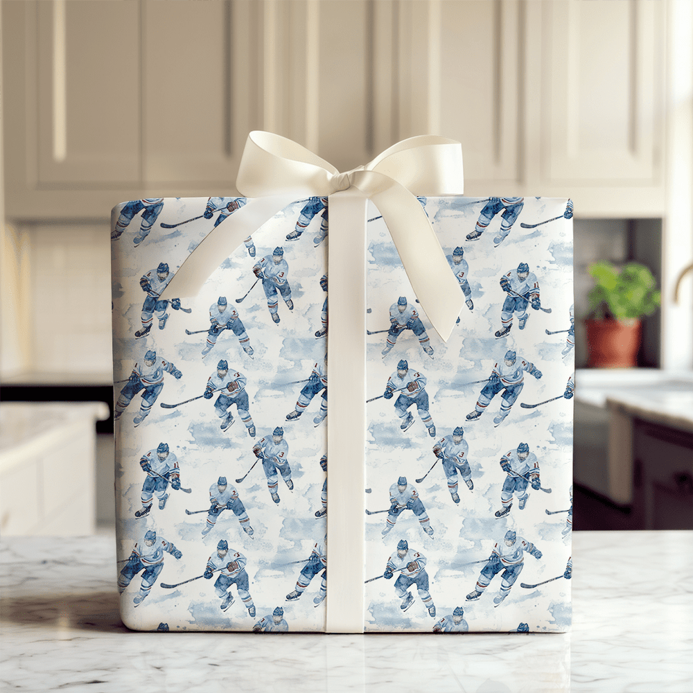 Blue Line Bliss - Wrapping Paper - Aspen & Arlo