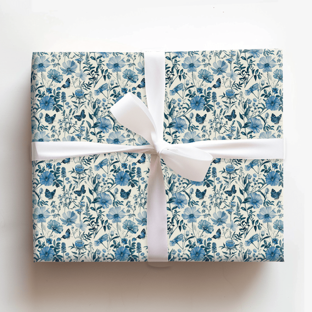 Garden Party Baby Blue - Wrapping Paper - Aspen & Arlo