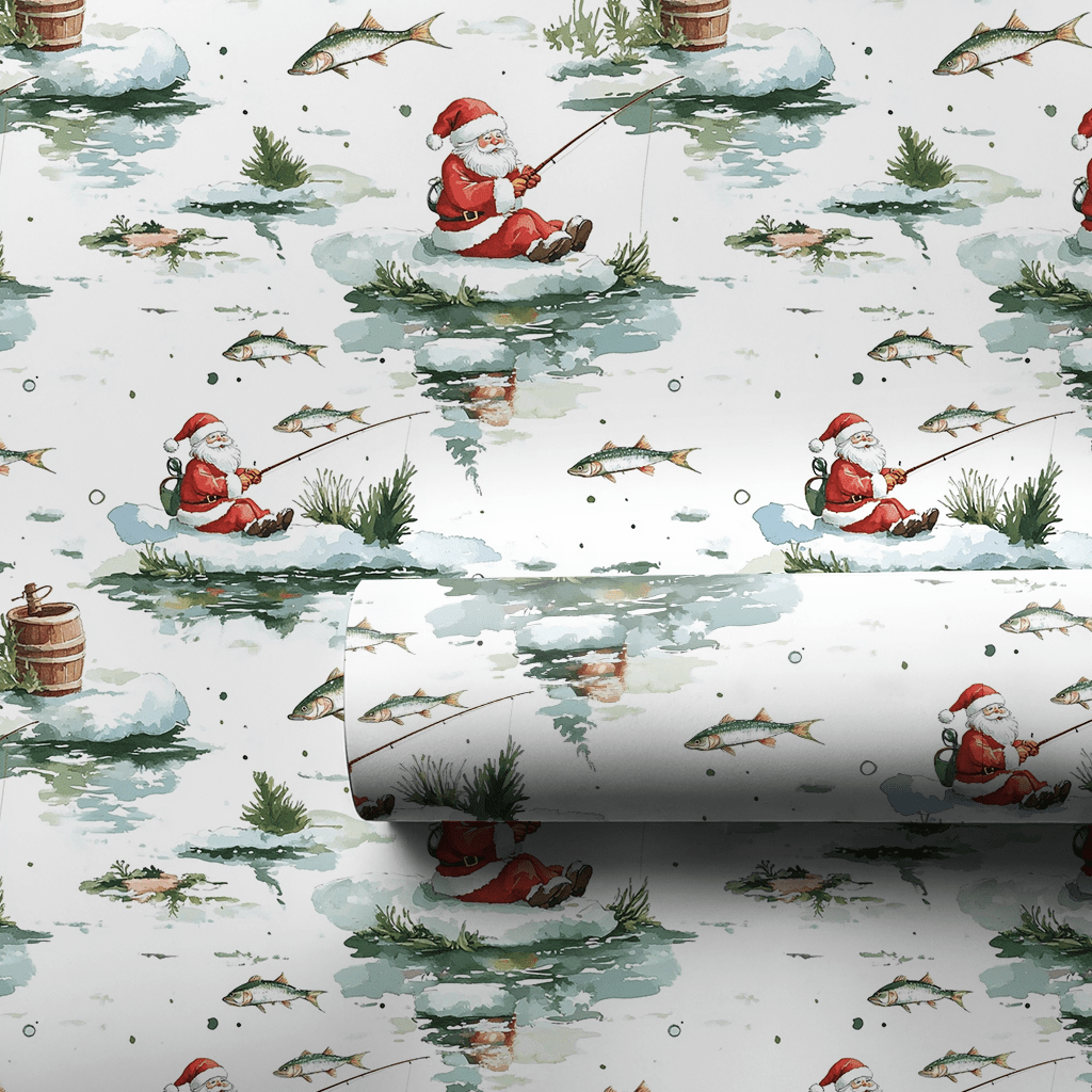 Downstream Santa - Wrapping Paper - Aspen & Arlo