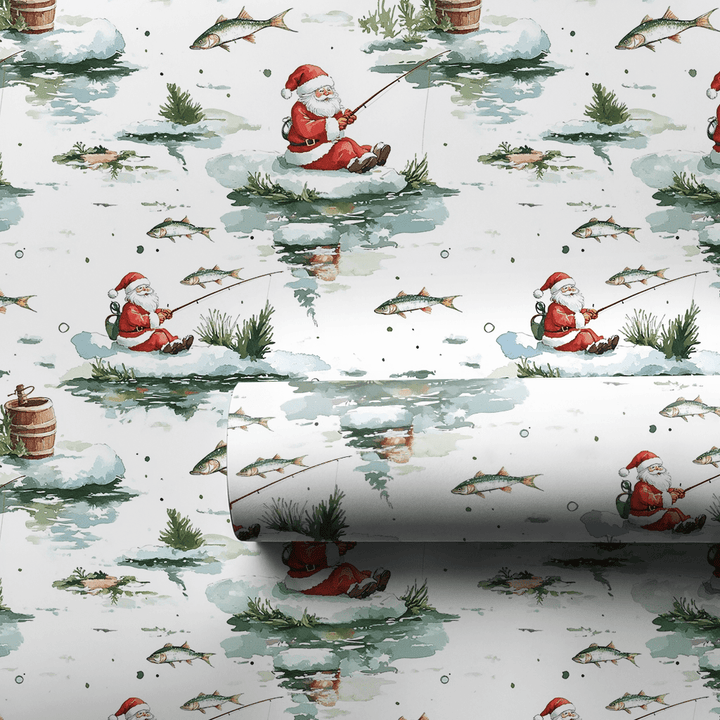Downstream Santa - Wrapping Paper - Aspen & Arlo
