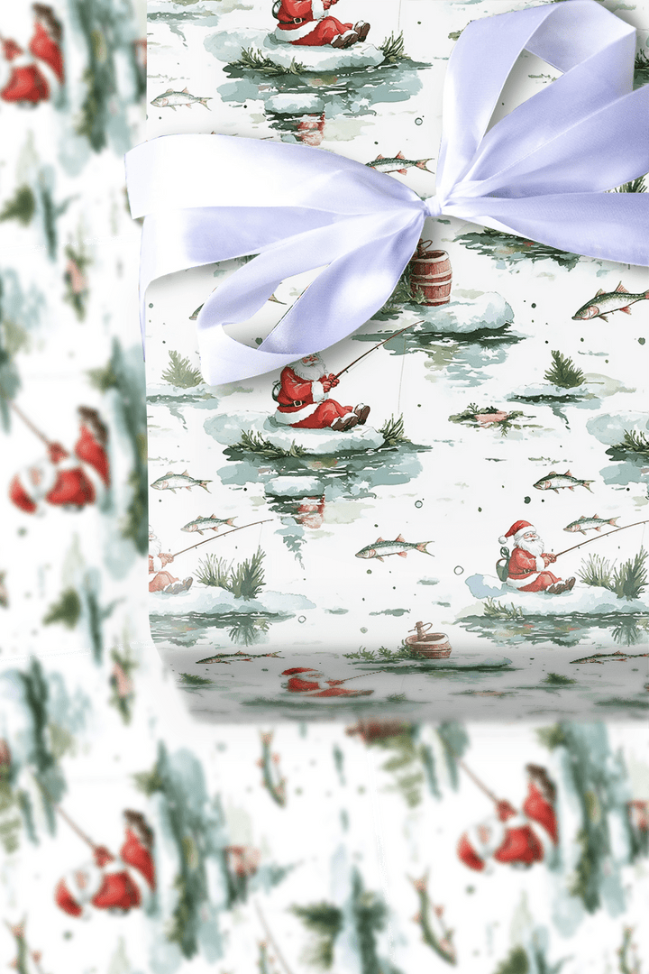 Downstream Santa - Wrapping Paper - Aspen & Arlo