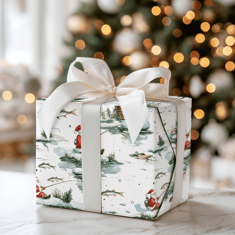 Downstream Santa - Wrapping Paper - Aspen & Arlo