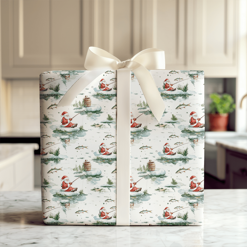 Downstream Santa - Wrapping Paper - Aspen & Arlo