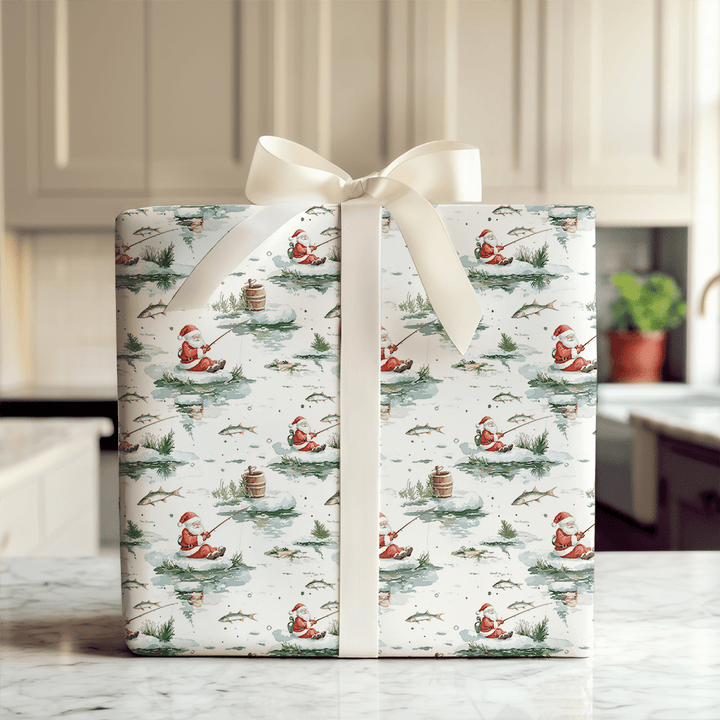 Downstream Santa - Wrapping Paper - Aspen & Arlo