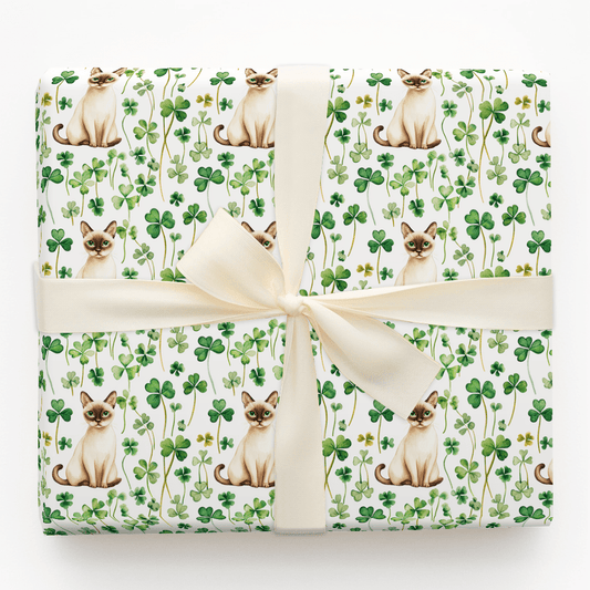 Shamrocks with the Burmese - Wrapping Paper - Aspen & Arlo