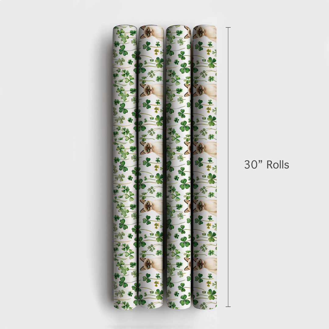 Shamrocks with the Burmese - Wrapping Paper - Aspen & Arlo