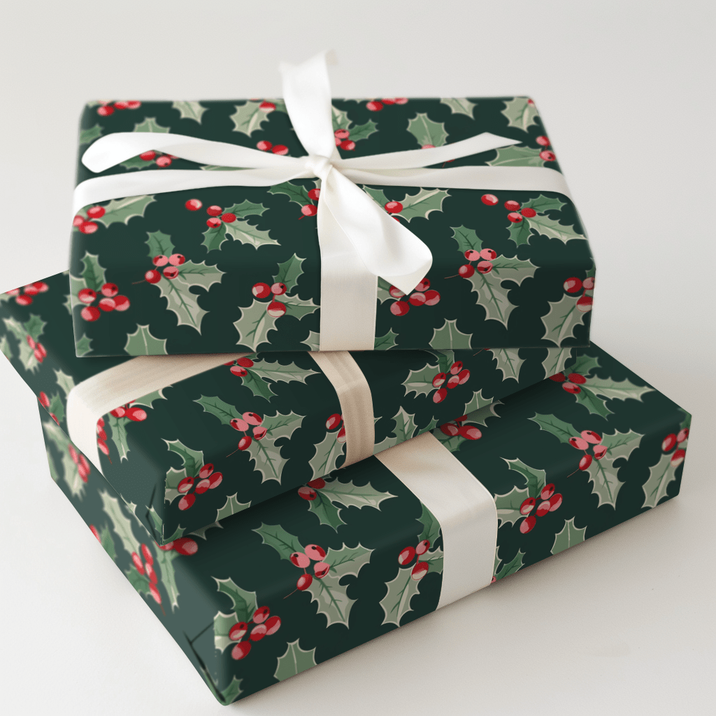 Holly Hues - Wrapping Paper - Aspen & Arlo