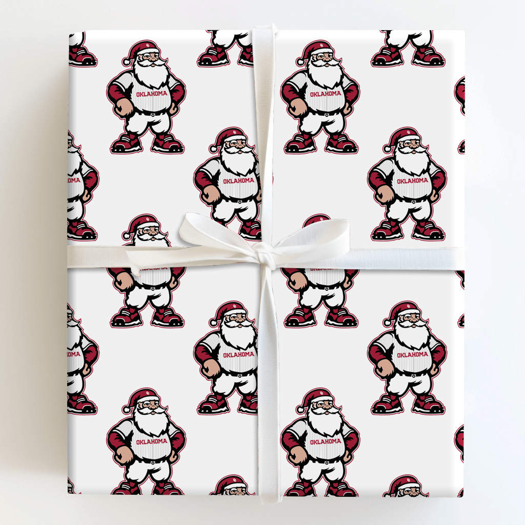 Santa’s Lineup Card – OU Edition - Wrapping Paper - Aspen & Arlo