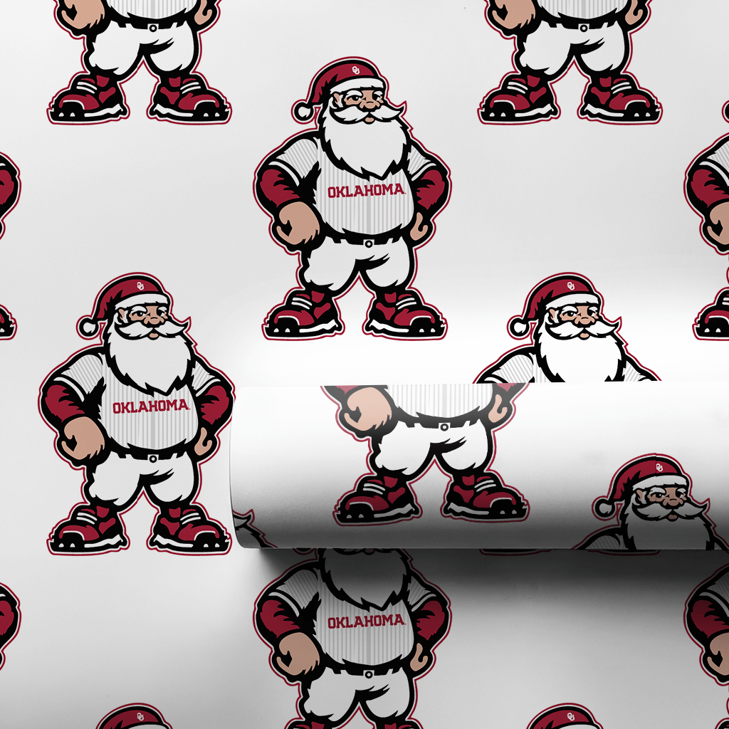 Santa’s Lineup Card – OU Edition - Wrapping Paper - Aspen & Arlo