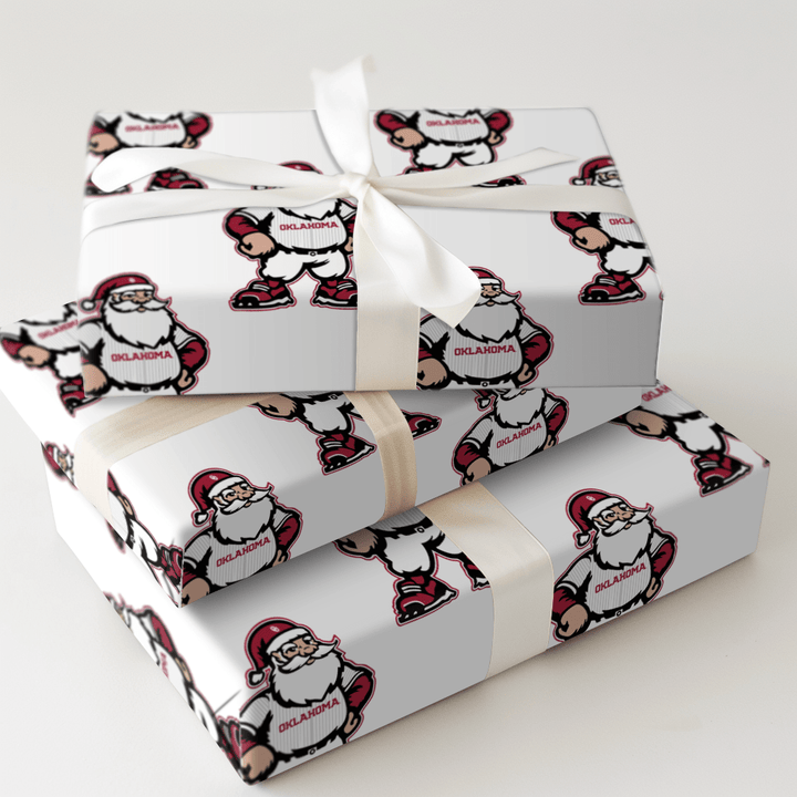 Santa’s Lineup Card – OU Edition - Wrapping Paper - Aspen & Arlo