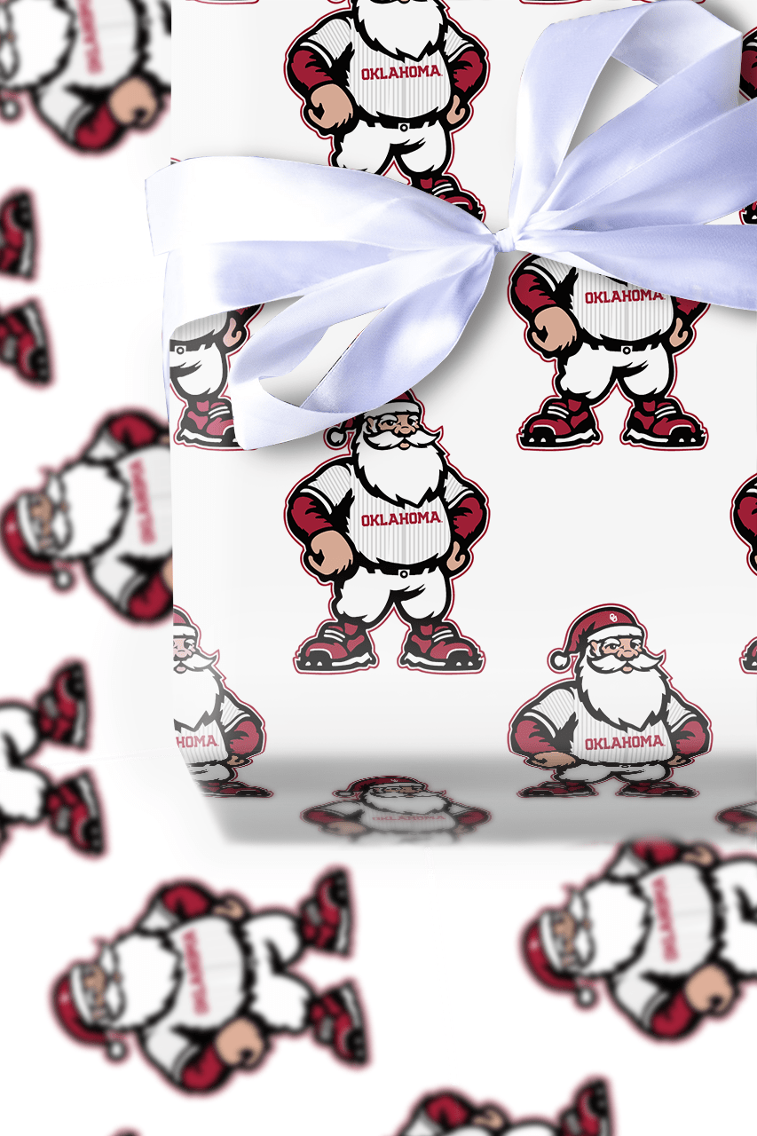Santa’s Lineup Card – OU Edition - Wrapping Paper - Aspen & Arlo