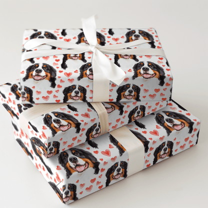 Bernese Mountain Dog Valentine - Wrapping Paper - Aspen & Arlo