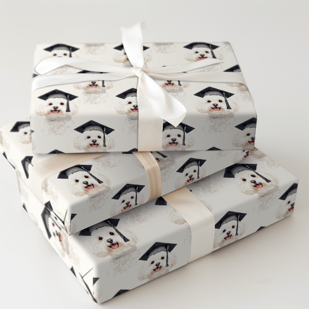 Bichon Frise Graduate - Wrapping Paper - Aspen & Arlo