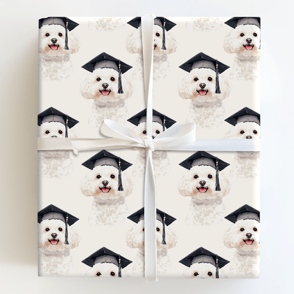 Bichon Frise Graduate - Wrapping Paper - Aspen & Arlo