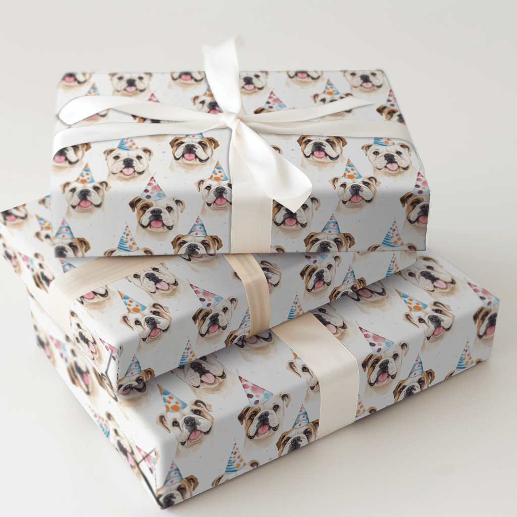Birthday Bulldogs - Wrapping Paper - Aspen & Arlo