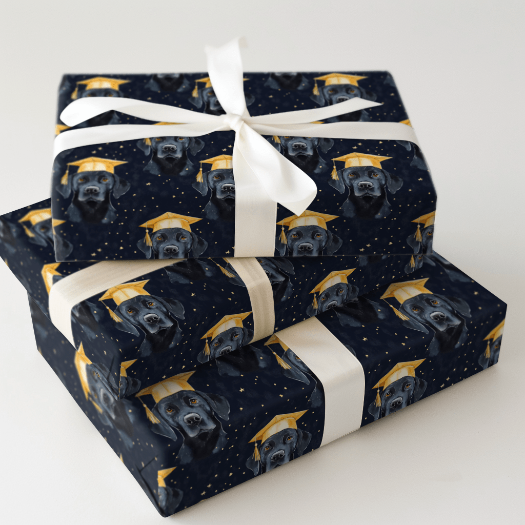 Black Lab Graduate - Wrapping Paper - Aspen & Arlo
