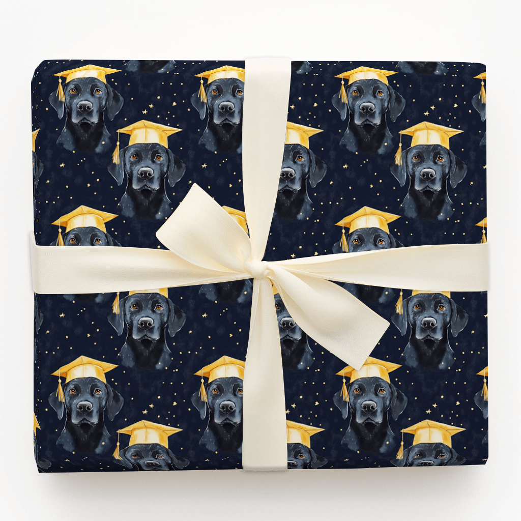 Black Lab Graduate - Wrapping Paper - Aspen & Arlo