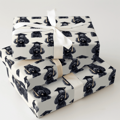 Black Poodle Graduate - Wrapping Paper - Aspen & Arlo
