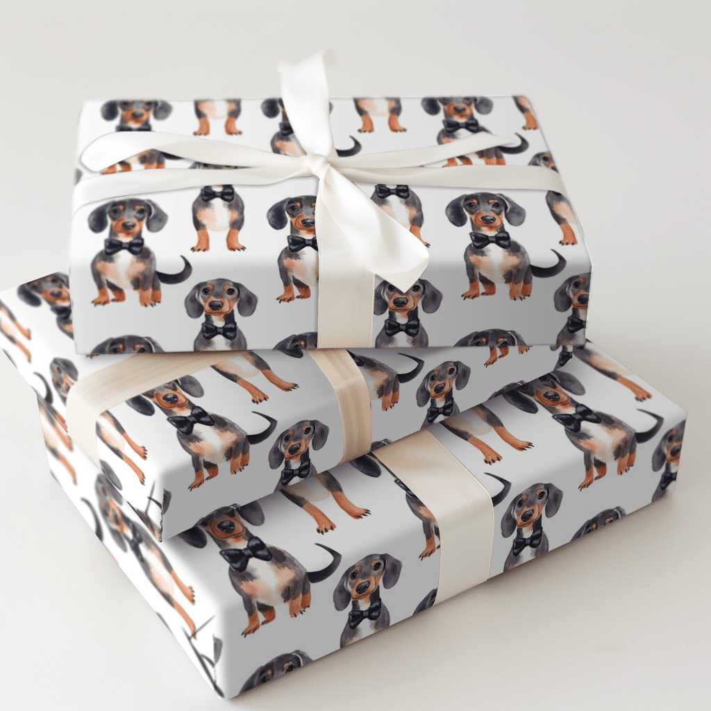 Black Tie with the Dachshunds - Wrapping Paper - Aspen & Arlo