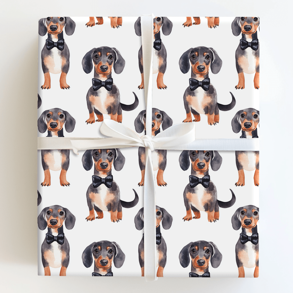 Black Tie with the Dachshunds - Wrapping Paper - Aspen & Arlo