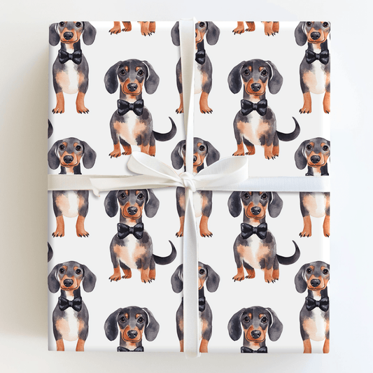 Black Tie with the Dachshunds - Wrapping Paper - Aspen & Arlo
