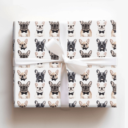 Black Tie with the Frenchies - Wrapping Paper - Aspen & Arlo