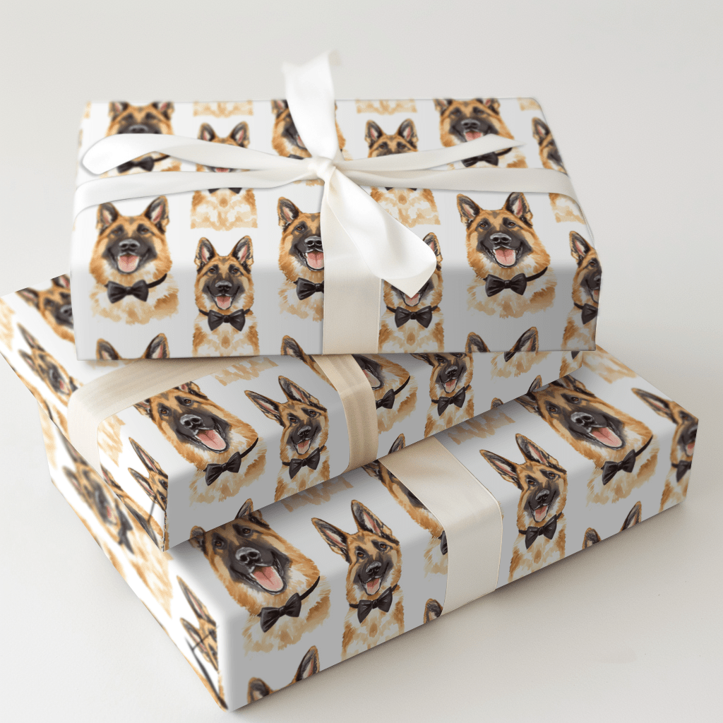 Black Tie with the German Shepherds - Wrapping Paper - Aspen & Arlo