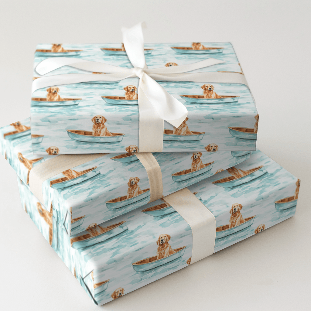 Boat with the Goldens - Wrapping Paper - Aspen & Arlo
