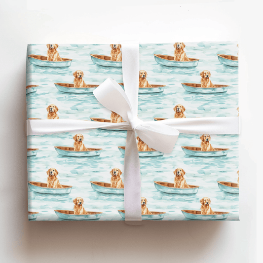 Boat with the Goldens - Wrapping Paper - Aspen & Arlo