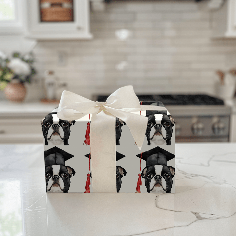 Boston Terrier Graduate - Wrapping Paper - Aspen & Arlo