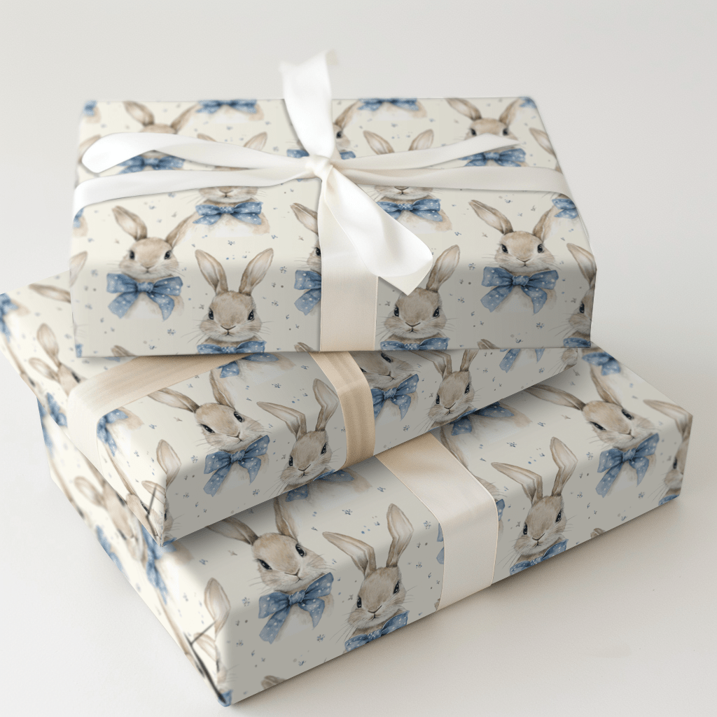 Bowtie Bunny Hop - Wrapping Paper - Aspen & Arlo