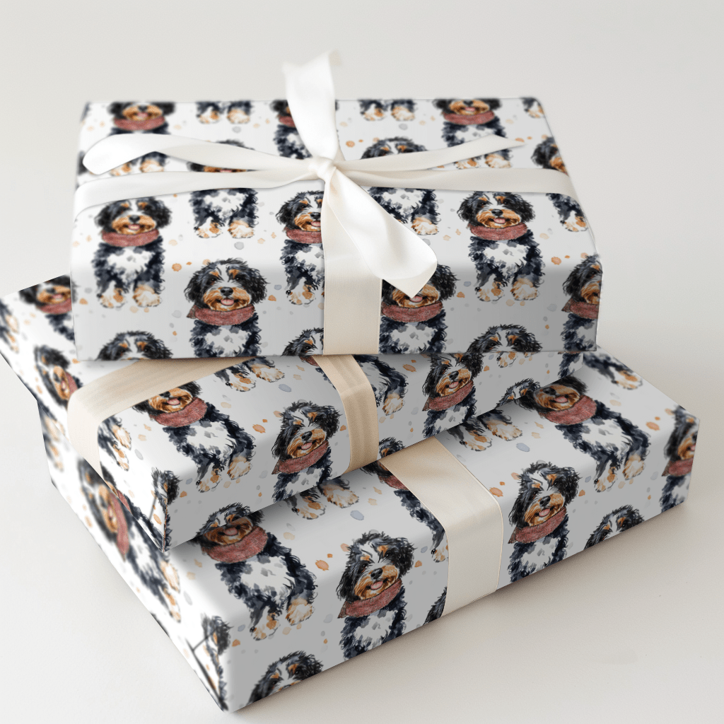 Bundle Up with the Bernedoodle - Wrapping Paper - Aspen & Arlo