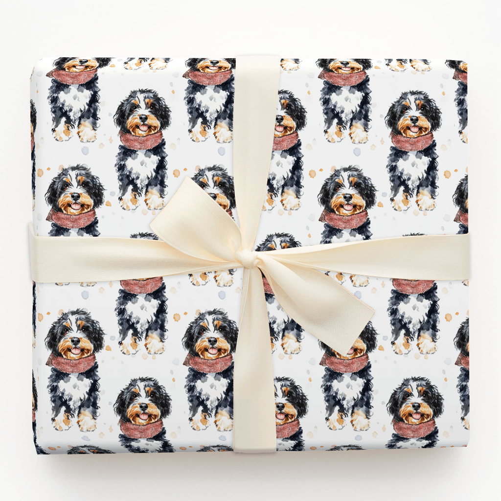 Bundle Up with the Bernedoodle - Wrapping Paper - Aspen & Arlo