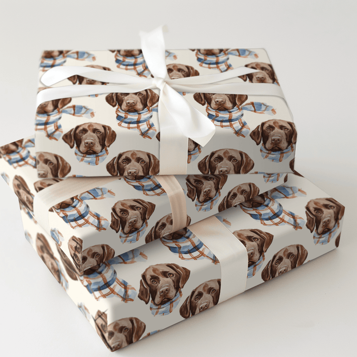 Bundle Up with the Chocolate Lab - Wrapping Paper - Aspen & Arlo