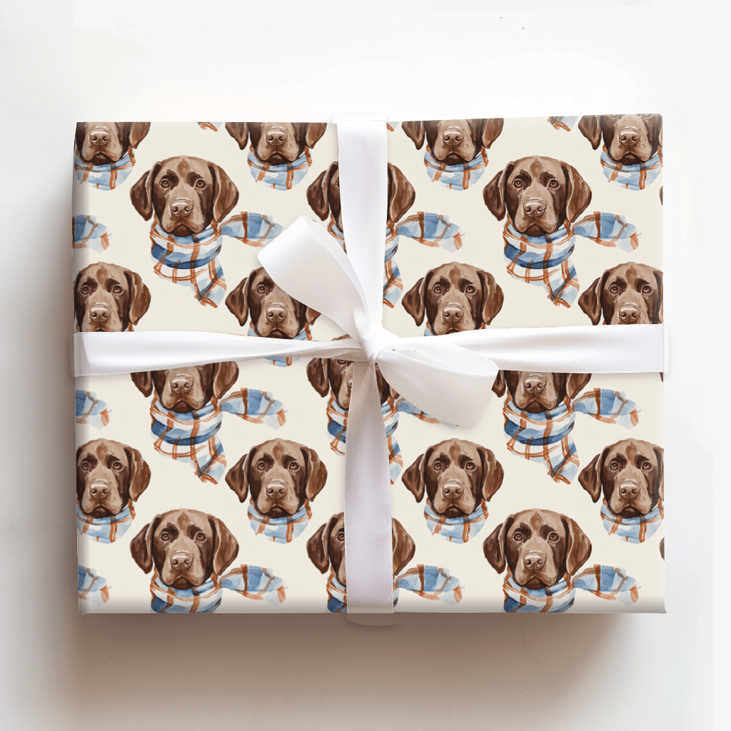 Bundle Up with the Chocolate Lab - Wrapping Paper - Aspen & Arlo