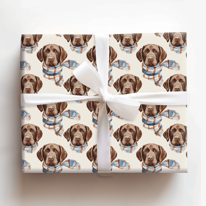 Bundle Up with the Chocolate Lab - Wrapping Paper - Aspen & Arlo