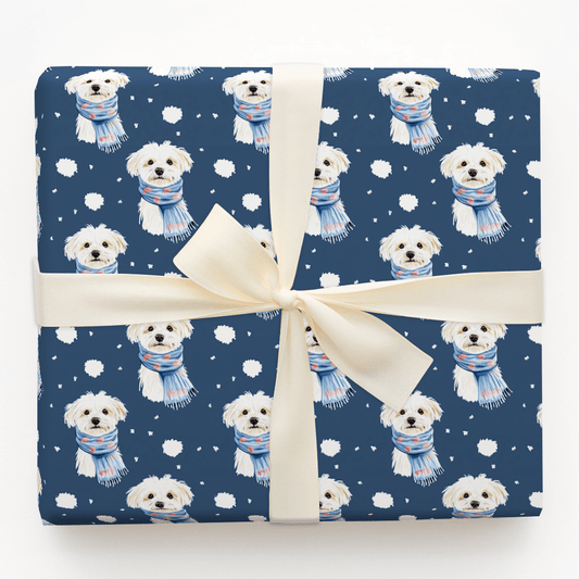 Bundle Up with the Maltese - Wrapping Paper - Aspen & Arlo