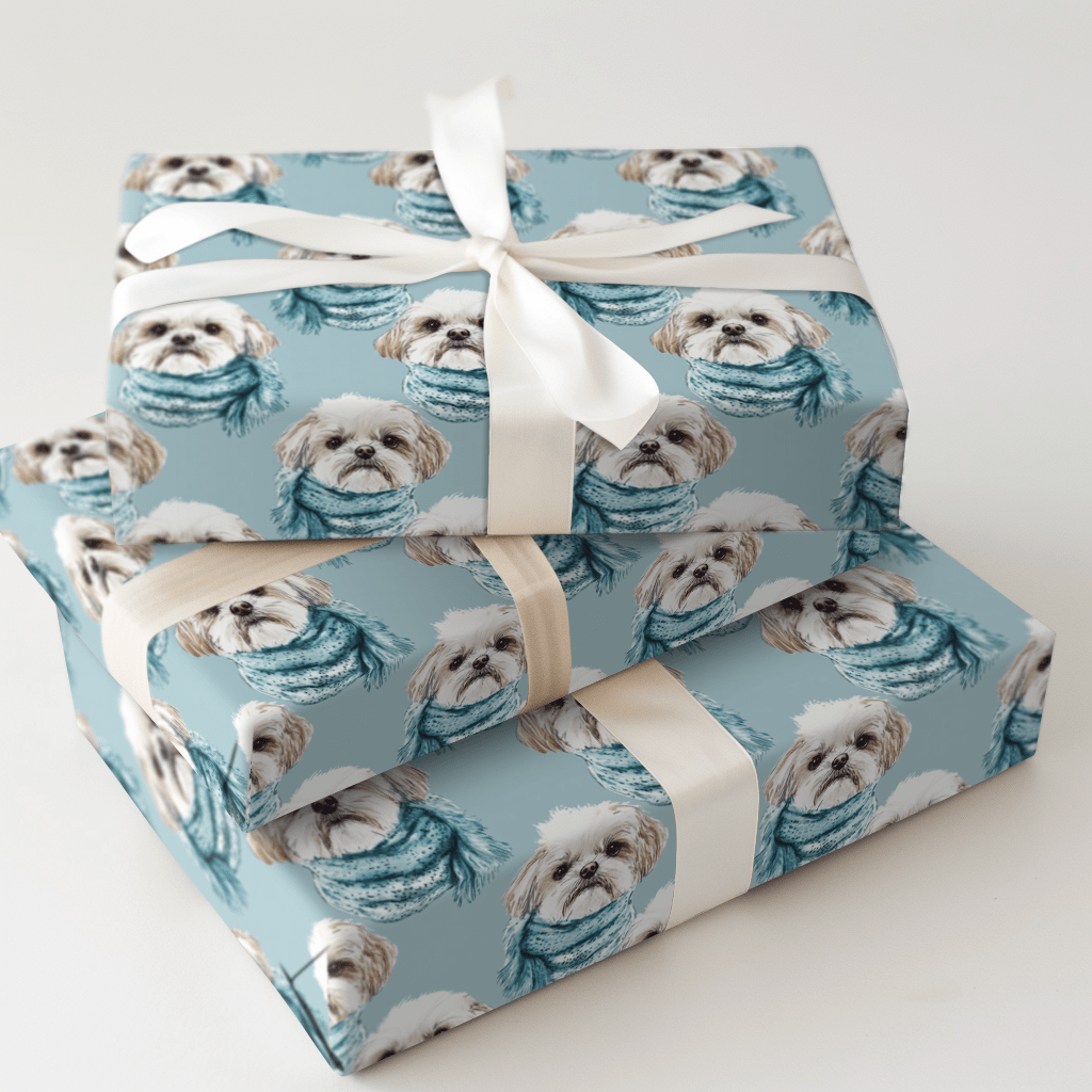 Bundle Up with the Shih Tzu - Wrapping Paper - Aspen & Arlo