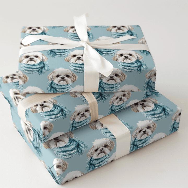 Bundle Up with the Shih Tzu - Wrapping Paper - Aspen & Arlo