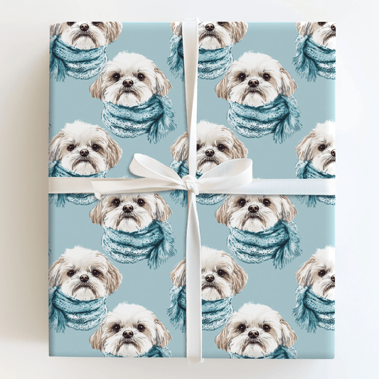 Bundle Up with the Shih Tzu - Wrapping Paper - Aspen & Arlo