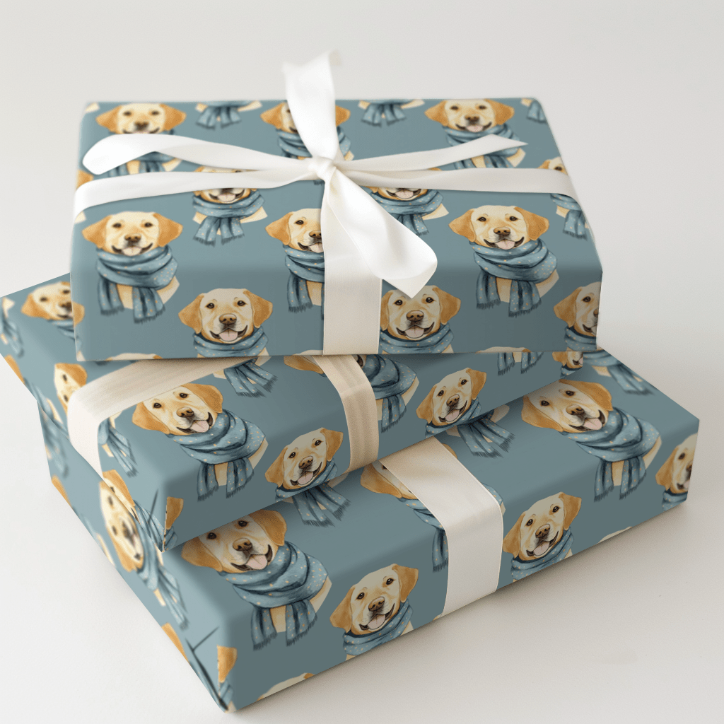 Bundle Up with the Yellow Lab - Wrapping Paper - Aspen & Arlo