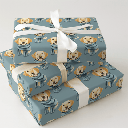 Bundle Up with the Yellow Lab - Wrapping Paper - Aspen & Arlo