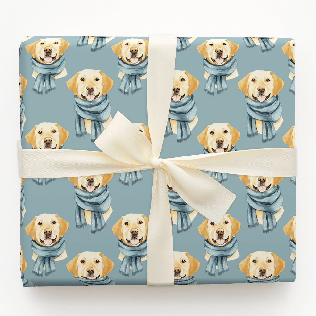 Bundle Up with the Yellow Lab - Wrapping Paper - Aspen & Arlo