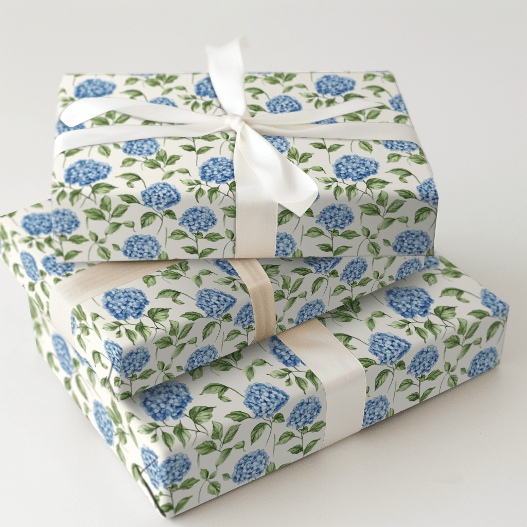 Bunny Blue Blooms - Wrapping Paper - Aspen & Arlo