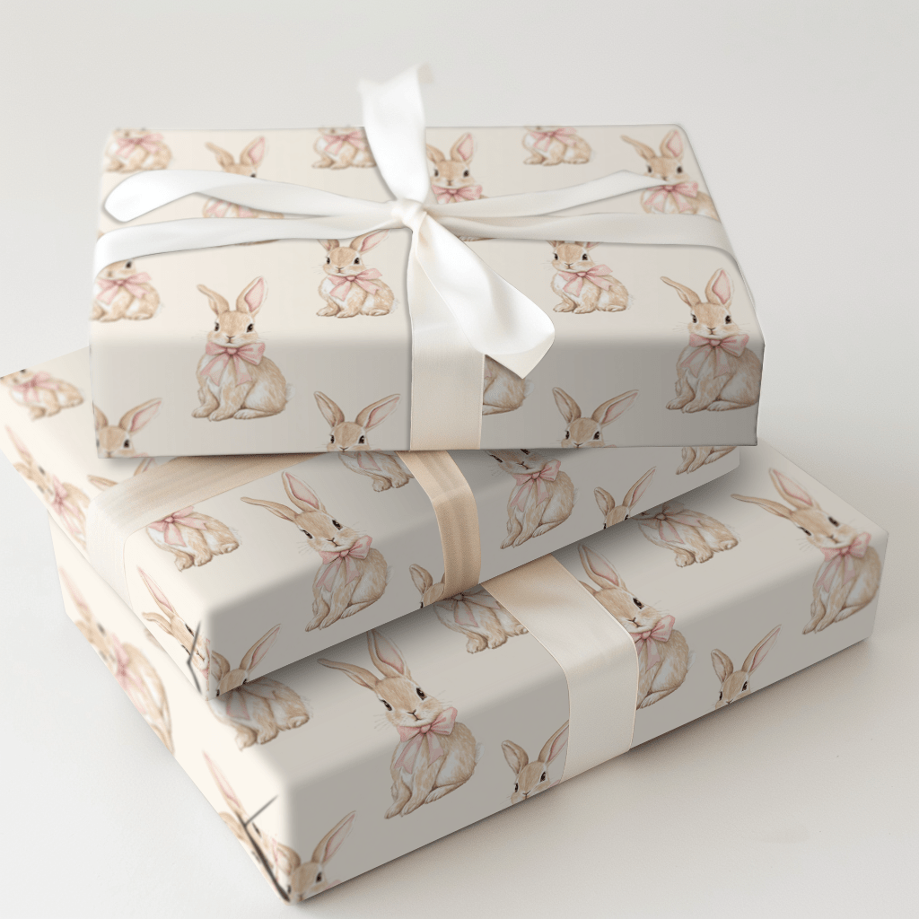 Bunny Kisses and Pink Wishes - Wrapping Paper - Aspen & Arlo